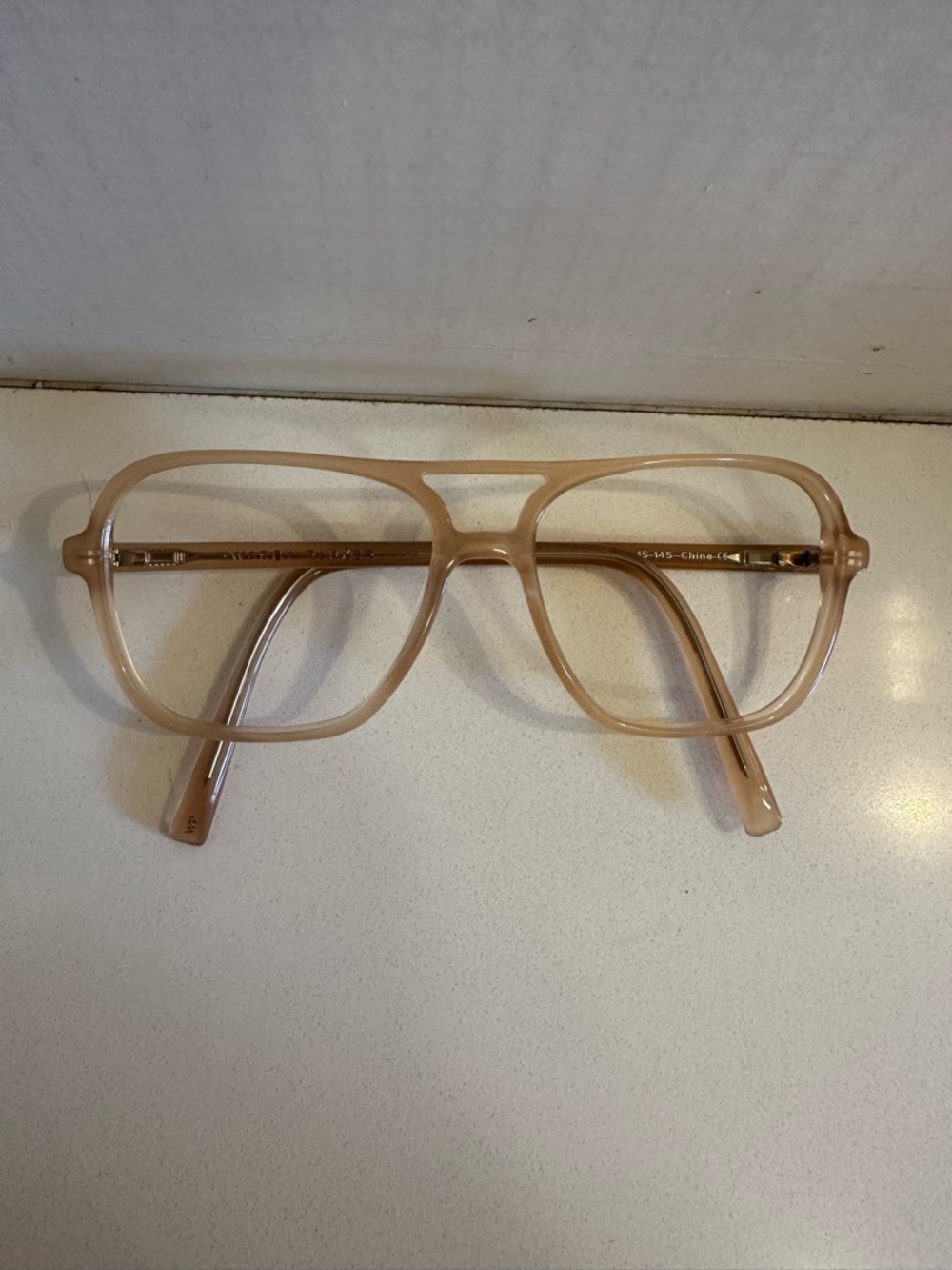 Warby Parker Carrick Women's Clear Beige Oversized Eyeglass Frames